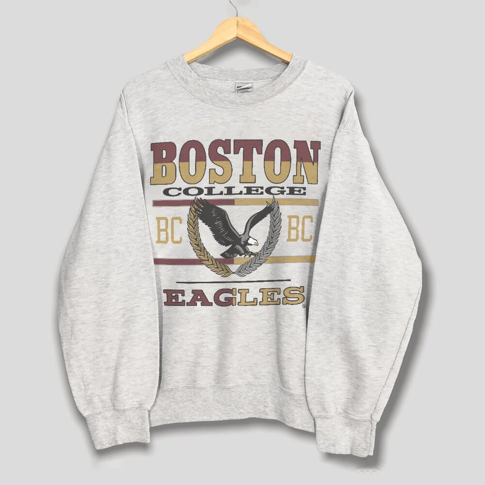 Vintage Boston College Eagles Split Letter Sweatshirt Retro Football NCAA Shirt